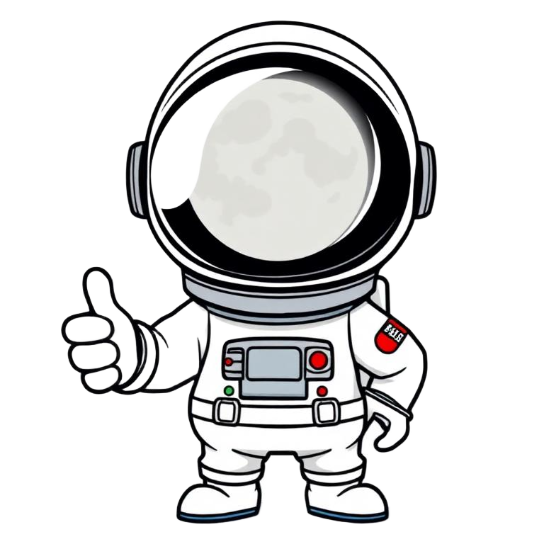 Cartoon astronaut giving a thumbs up